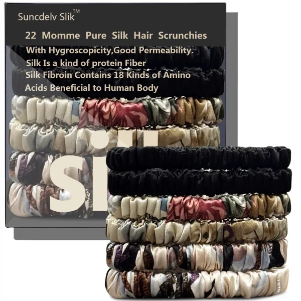 ربطات شعر عالية الجودة مصنوعة من الحرير الطبيعي 100%