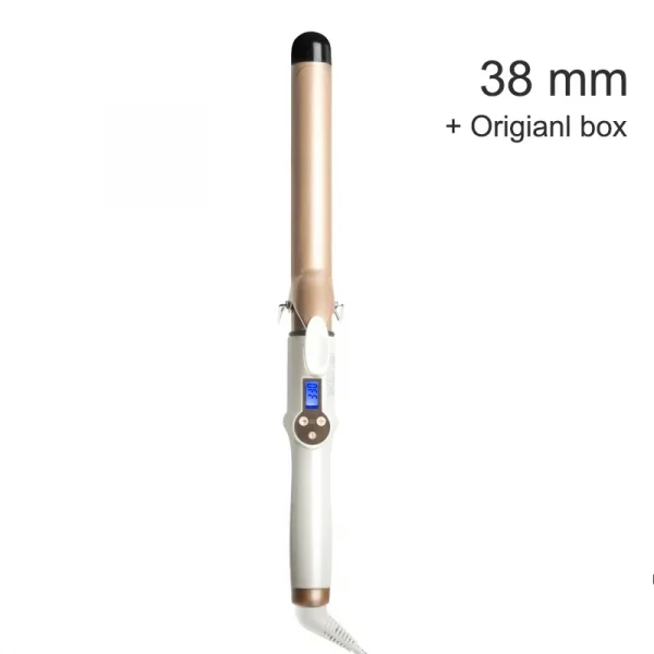 آلة تجعيد الشعر الكهربائية الجديدة لعام 2025 مع شاشة LCD، مُجدِّل شعر رقمي احترافي بقطر 19–38 مم،