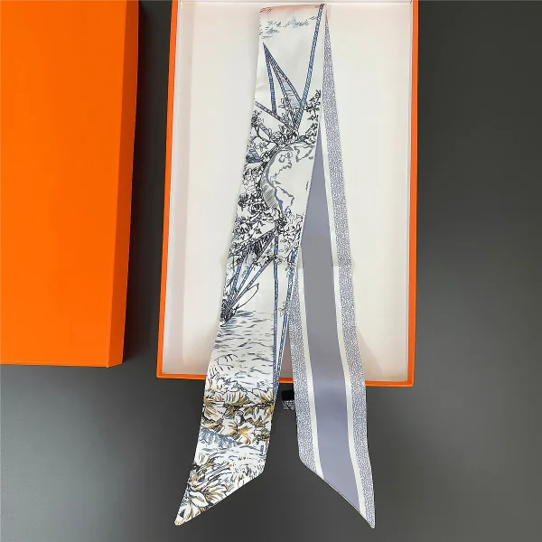 وشاح نسائي فاخر بنقشة زهرة البنفسج ،يمكن استخدامه مع الحقيبة، مصنوع من الحرير، يصلح كفولار أو ربطة شعر أو وشاح للرقبة أو عصابة رأس للسيدات.