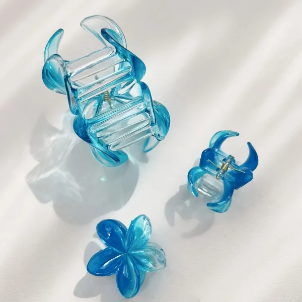 طقم من 3 مشابك شعر على شكل زهرة