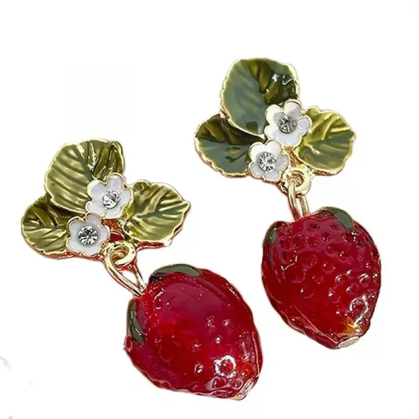 أقراط متدلية للفتيات من أوبِغا بتصميم كرز وفراولة