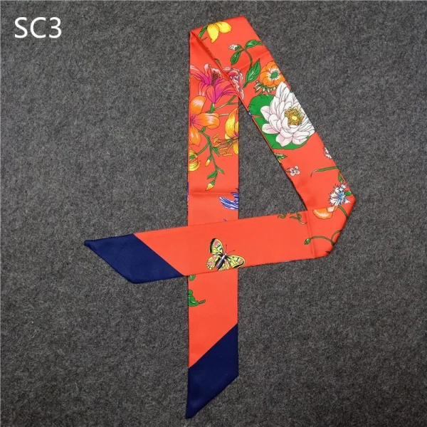 وشاح بطبعة فراشات وزهور من الحرير