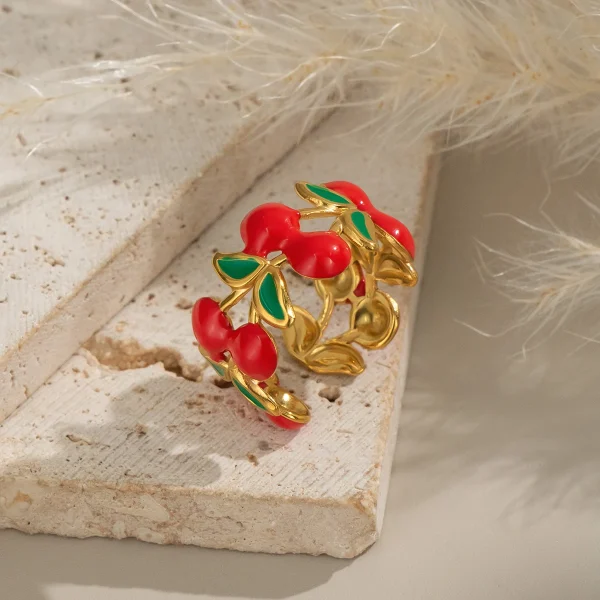 خاتم لطيف على شكل كرز من  XIANING