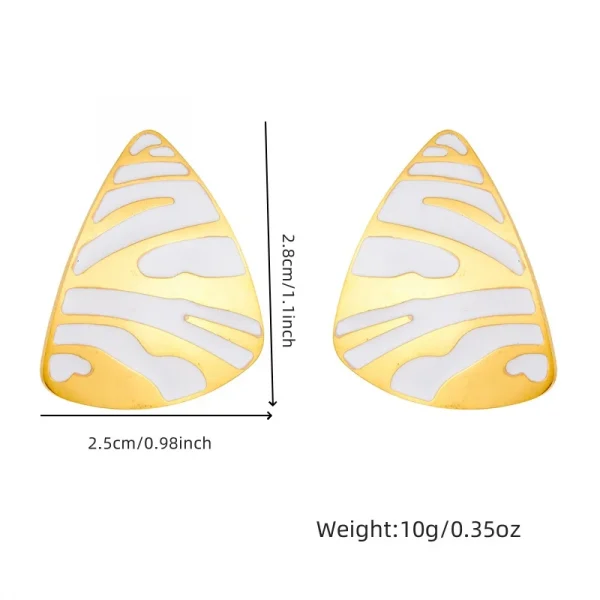 طقم مجوهرات من DIEYURO مصنوع من الفولاذ المقاوم للصدأ بتصميم خطوط النمر البيضاء