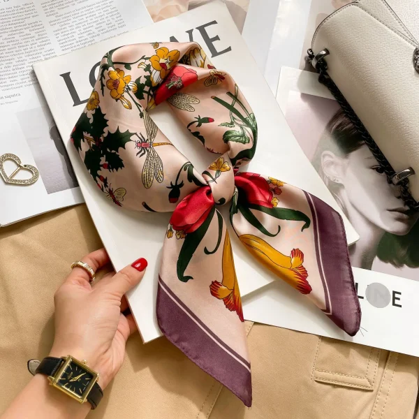 إشاربات متنوعة بمقاس 70×70 سم, ألوان ونقوش متعددة ذات جودة عالية