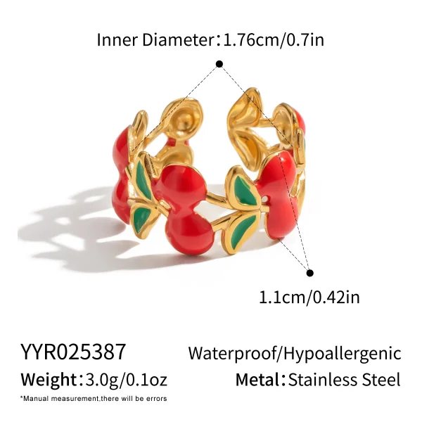 خاتم لطيف على شكل كرز من  XIANING