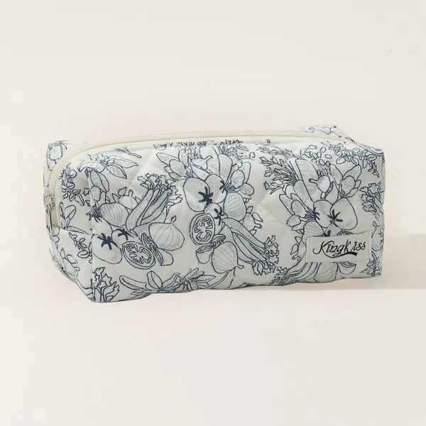 حقيبة مستحضرات تجميل بطباعة أزهار