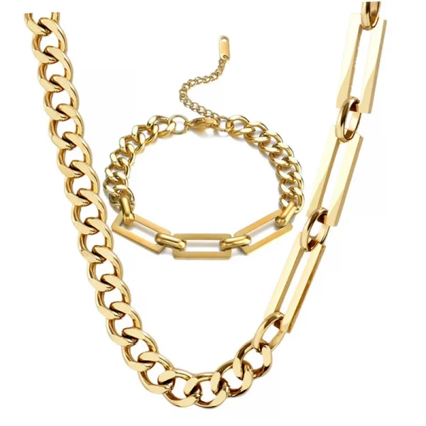 طقم من الفولاذ المقاوم للصدأ  سلسلة معدنية سميكة