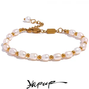 Sf7727cca44a746e0924ae8012c904639E.webp "سوار نسائي يدوي الصنع من يهبپ، مصنوع من لآلئ طبيعية من المياه العذبة، مقاوم للماء، مزين بتعليقات مطلية بتقنية PVD وخرز من ستانلس ستيل