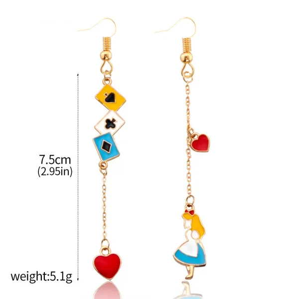 أقراط متدلية رومانسية من بلاد العجائب