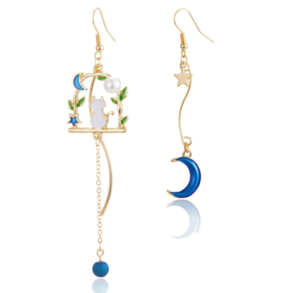 أقراط لطيفة على شكل حيوانات (أرنب، بالون، قطط)